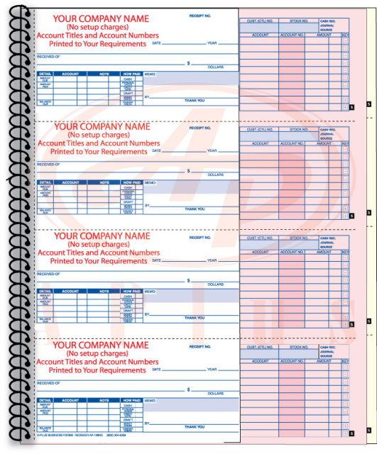 AP-138NC • Imprinted Cash Receipt Books